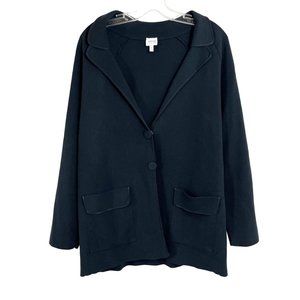 Armani Collezioni Black Knit Jacket Business Career - Size 10